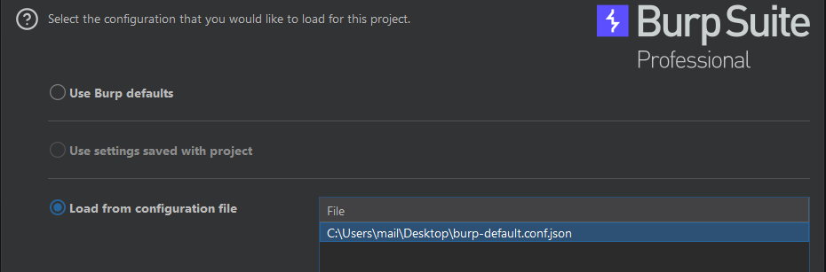 Loading the saved settings into a new project