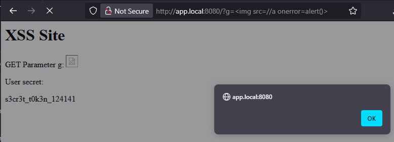 XSS in the g GET parameter