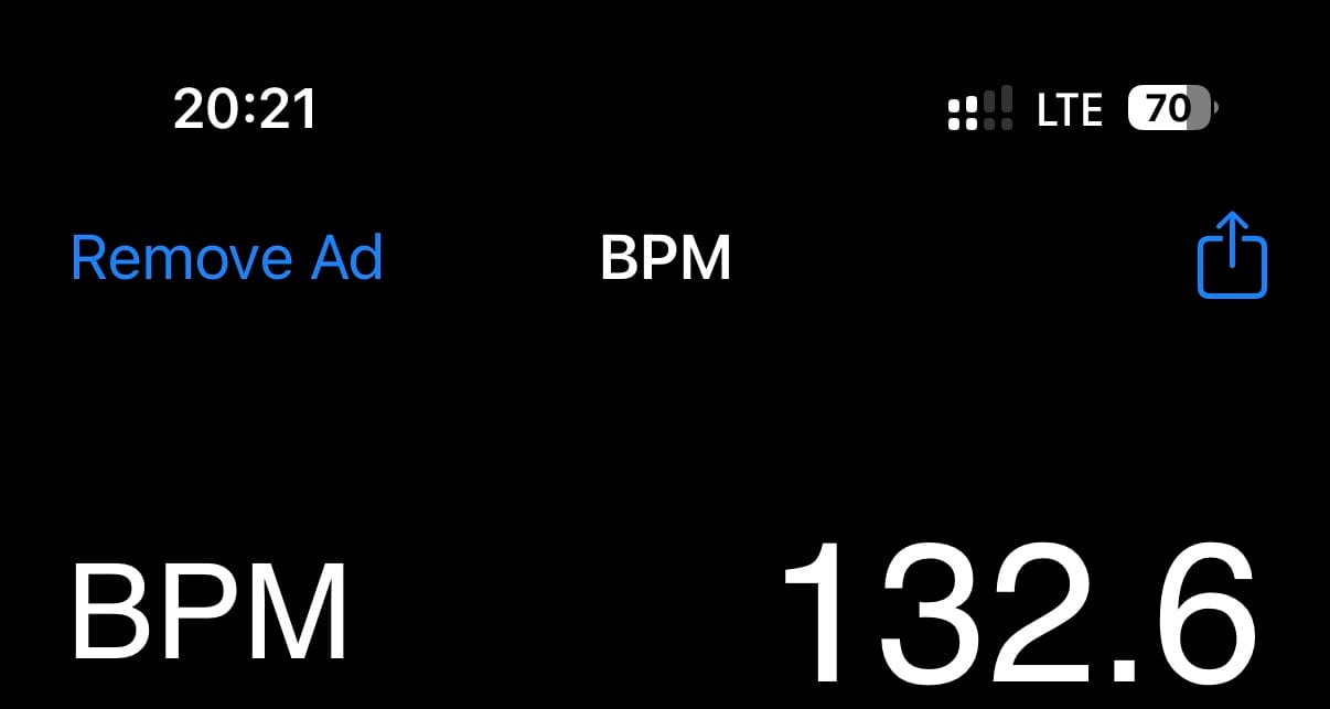 The app without the ad after enabling the VPN on cellular